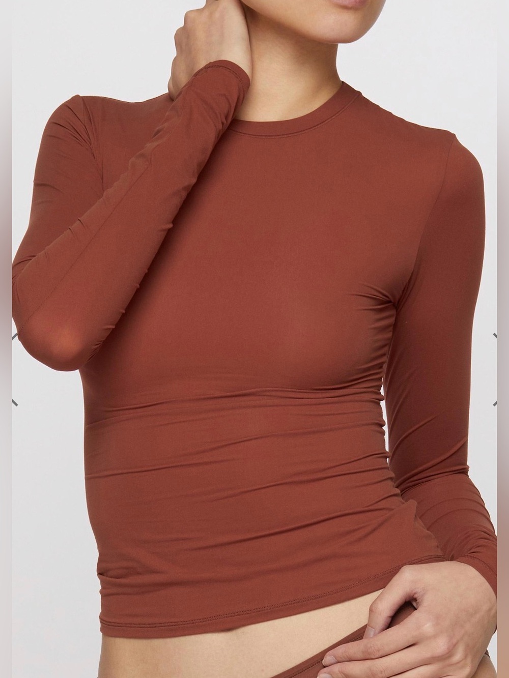 SKIMS Fits Everybody Long Sleeve T-Shirt | Saffron size Medium